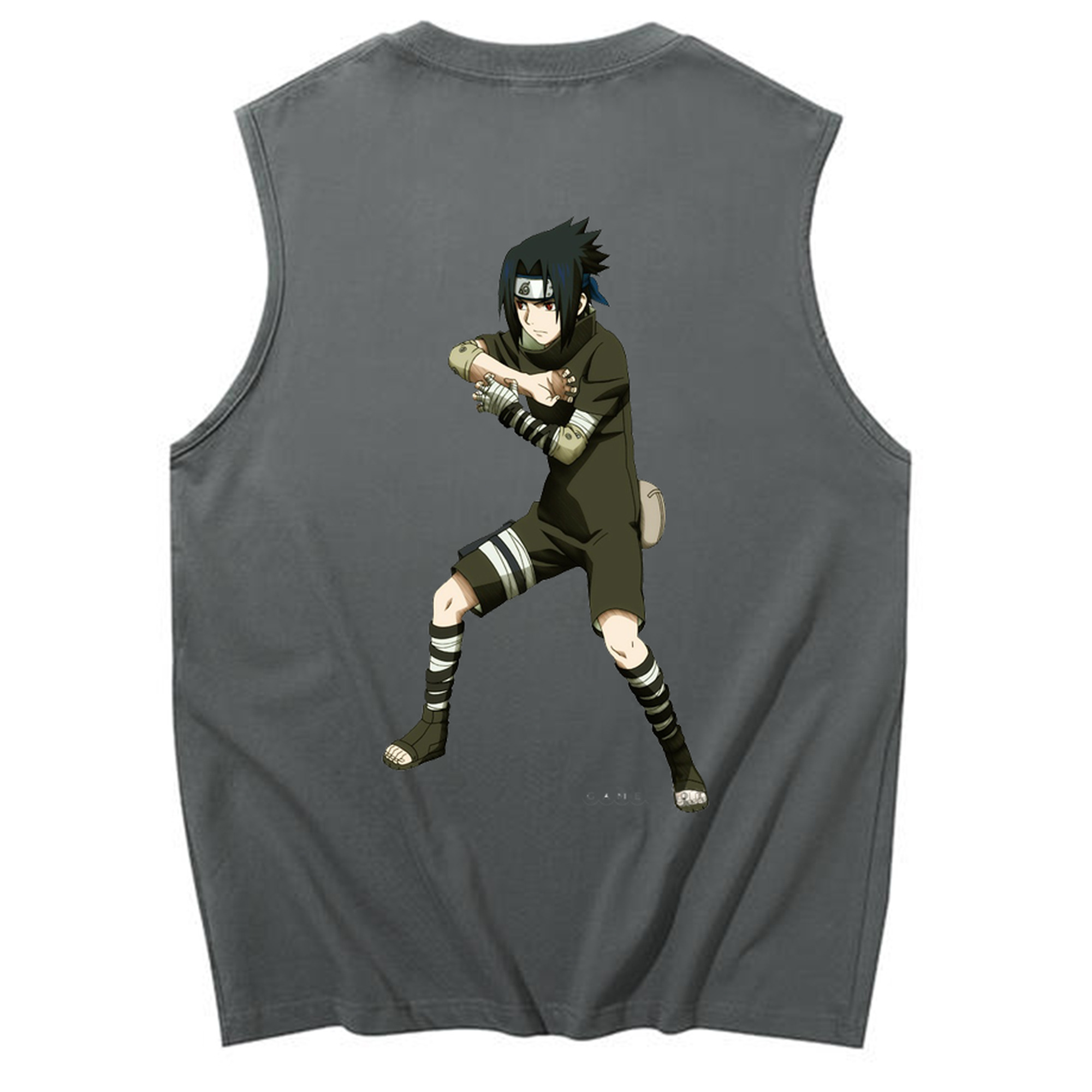 （画像用） NARUTO -ナルト- うちは サスケ Uchiha Sasuke コットン100％タンクトップ（背面プリント）
